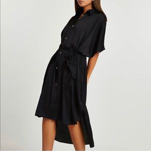 Lightweight Black Button Down Dress